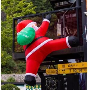 6.6ft Climbing Wall Santa Claus Inflatable Decor Outdoor Funny Christmas Decor